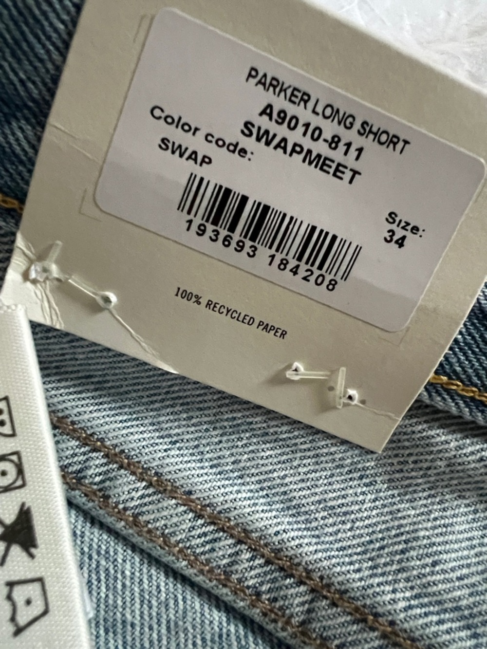 Agolde Parker long - Denim Cutoff Shorts - Picture 3 of 6